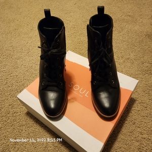 Women's smooth black boots 3" heel